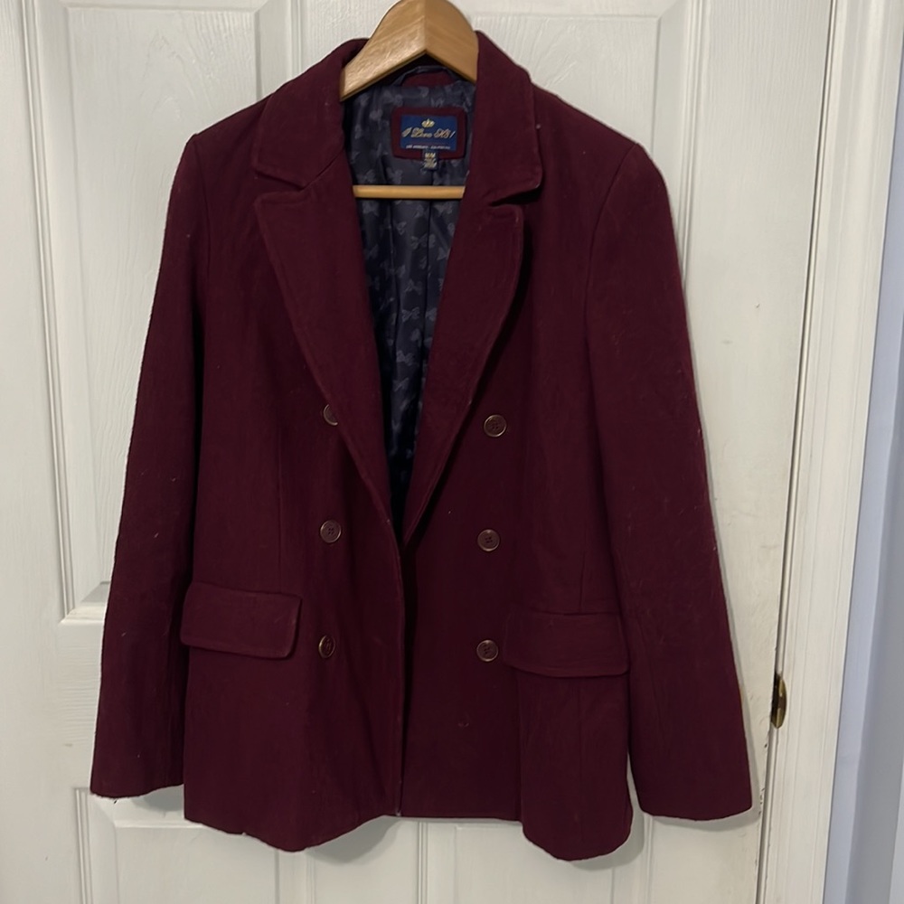 Maroon peacoat